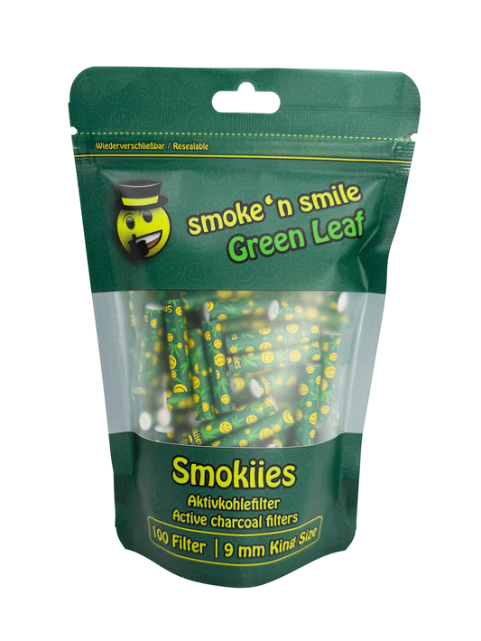 Smokiies Aktivkohlefilter 100 - Green Leaf 9mm