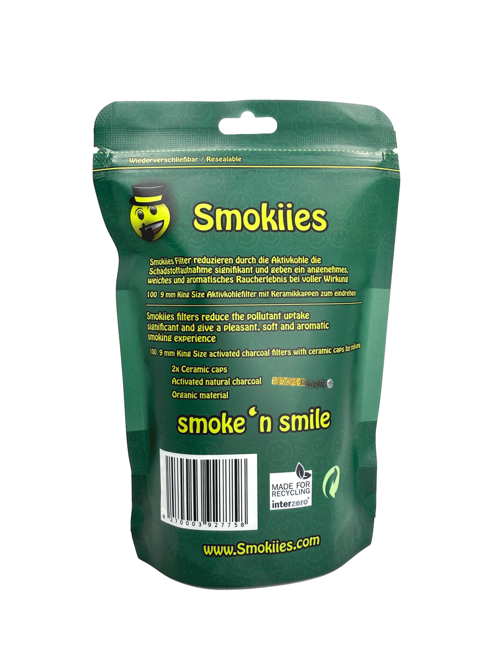 Smokiies Aktivkohlefilter 100 - Green Leaf 9mm